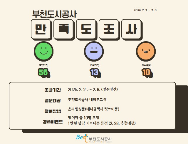 부천도시공사 만족도조사 